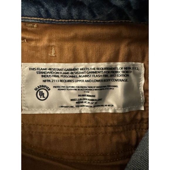 Carhartt Jeans Womens 10x32 (Actual 29") Flame-Resistant FR Denim Workwear - Picture 4 of 12